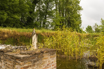 Ancient statue in the Dion Archeological Site at Greece