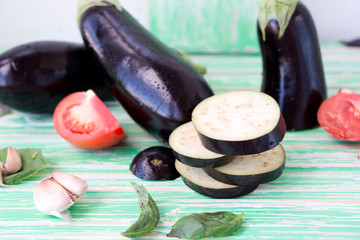 Fresh seasonal eggplants
