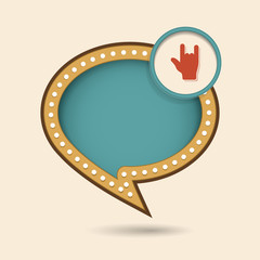 Dymek w stylu lat 70 z ikonką © vempireart