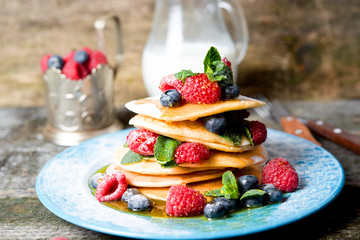 Pancakes with fresh berries
