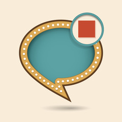 Dymek w stylu lat 70 z ikonką © vempireart