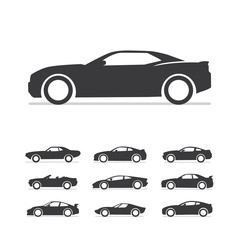 car set, Car illustration, Car silhouette