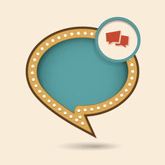 Dymek w stylu lat 70 z ikonką © vempireart