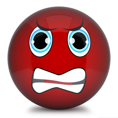 smiley red angry 3d