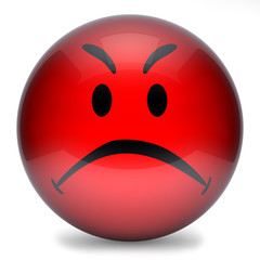 smiley red angry 3d
