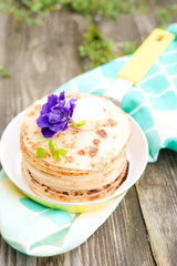 Pancakes with a butter slice
