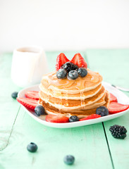 Pancakes with fresh berries
