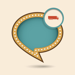 Dymek w stylu lat 70 z ikonką © vempireart