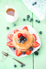 Pancakes with fresh berries
