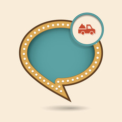 Dymek w stylu lat 70 z ikonką © vempireart