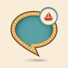 Dymek w stylu lat 70 z ikonką © vempireart