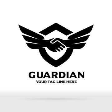 Hand Shake and Wing Logo