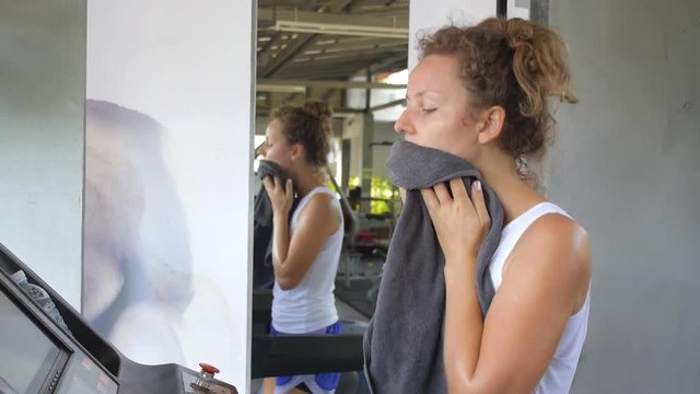 Female Workout in Gym on Trendmill