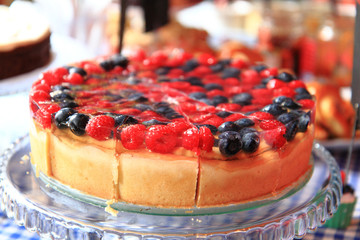 raspberries and blueberries cake