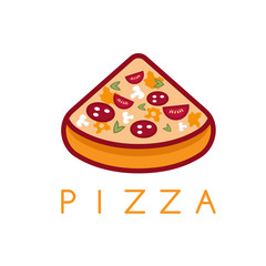 slice of italian pizza vector design template