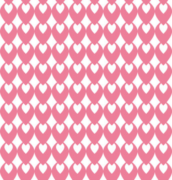 Fun pattern with pink decorations on white background