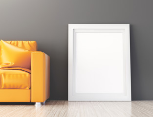 Quadro bianco tela appoggiata a pavimento © Aldeca Productions