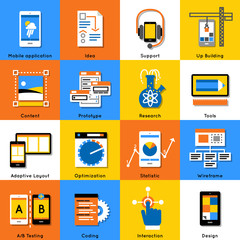 Mobile Application Flat Icon Set