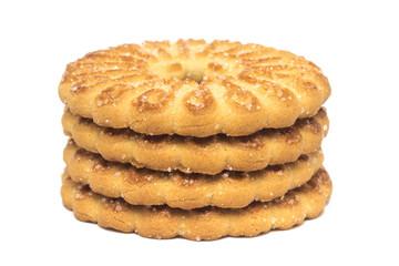 Stack of cookies isolated on white background