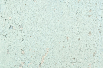 Fototapeta premium Closeup surface of pale color and peeling of painted green cement wall texture background