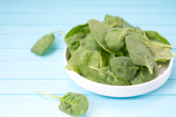 Leaves of fresh spinach
