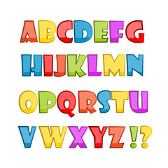 Colorful English alphabet.