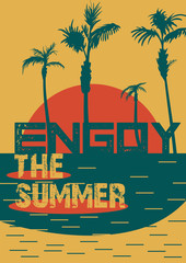 Hello Summer Beach Party Flyer. Vector Design