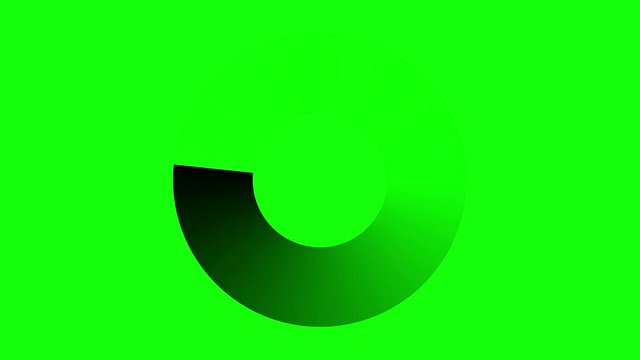 Progress loading ring UI indicator. Loading Circle. Download progress, preloader animation web design template, interface upload. Animation of UI element in 4K. Black on chroma key green screen