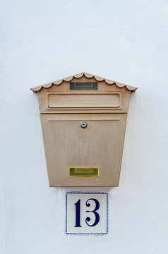 Close-up Of Letterbox With Number 13