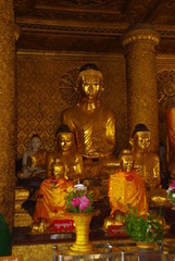 Buddhas at Shwedagon Pagoda, Yangon, Myanmar
