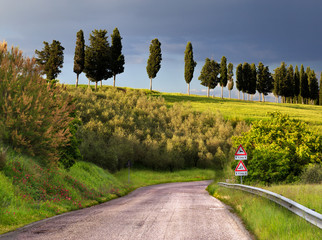 Road going away in Tuscany region, Italy.
