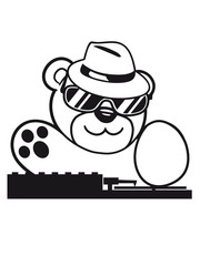 mischpult celebrate dj party music hat hang club disco plate ribbon cool teddy bear sweet