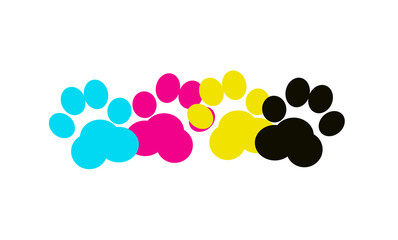 CMYK dog paws
