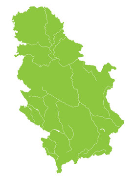 Large and detailed map of Serbia