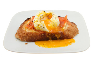 Smoked salmon and poached egg