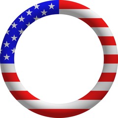 3D rendered USA flag ring border concept.