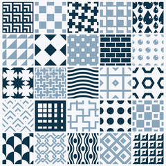 Collection of vector abstract seamless compositions, symmetric o