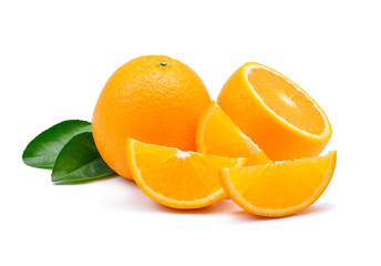 Orange fruit on white background