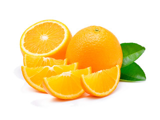 Orange fruit on white background