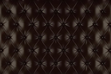English brown genuine leather upholstery, chesterfield style background. 3D rendering - 112238665