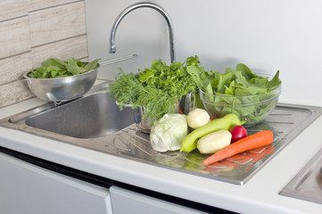 Fresh Vegetables In A Kitchen