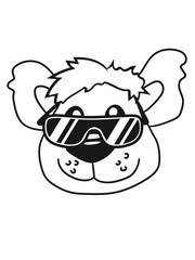 cool sunglasses summer face head teddy party comic cartoon