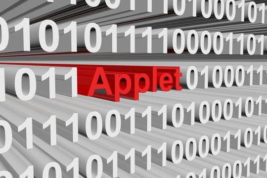applet in the form of binary code, 3D illustration