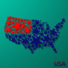 Abstract USA map from stars