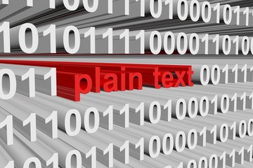 plain text to a binary code 3D illustration