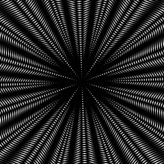 Optical illusion, creative black and white graphic moire backdro