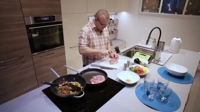 Man Beats Meat By Kitchen Hammer