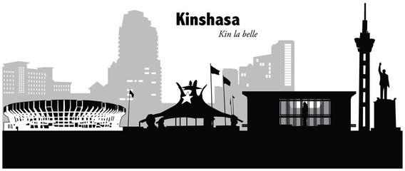 Vector illustration of the skyline cityscape of Kinshasa, Congo
