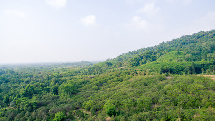 Fototapeta premium aerial top view of forest mountain in asian Thailand