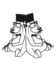 comic cartoon 2 buddies team party crew sir men gentlemen claus cylinder monokel glasses mustache mustache sitting thick grizzly